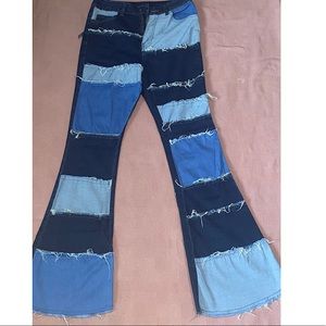 Patched Flare Jeans
